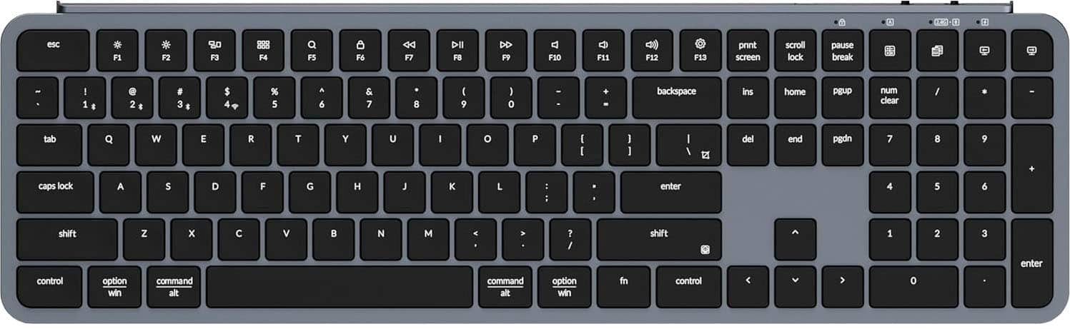 Keychron - B6 Pro 100% Custom Wireless Keyboard with Progrmmable ZMK Support - Space grey