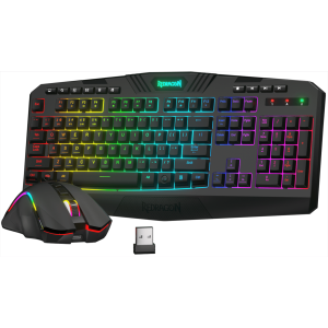 REDRAGON - S101P-KS Wireless Gaming Keyboard and Mouse Combo, RGB Backlit Gaming Keyboard & 4800 DPI Gaming Mouse, Value Combo Set - Black