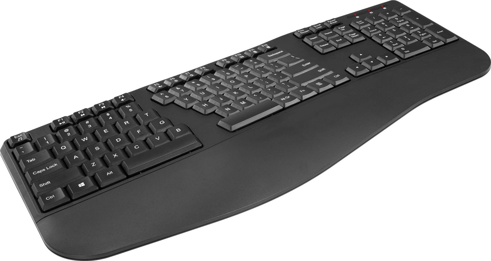Insignia™ - Full-Size Wireless Ergonomic Membrane Keyboard - Black - Image 3