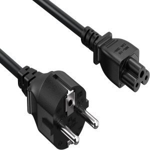 1.5M / 1.8M EU Plug C5 2-Pin AC Laptop Power Cord – IEC Computer Charger Extension Cable, 100% Pure Copper