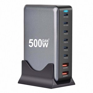 500W Fast Charging Station – 8-Port USB Multi-Device Charger with PD 3.0 & Quick Charge 3.0