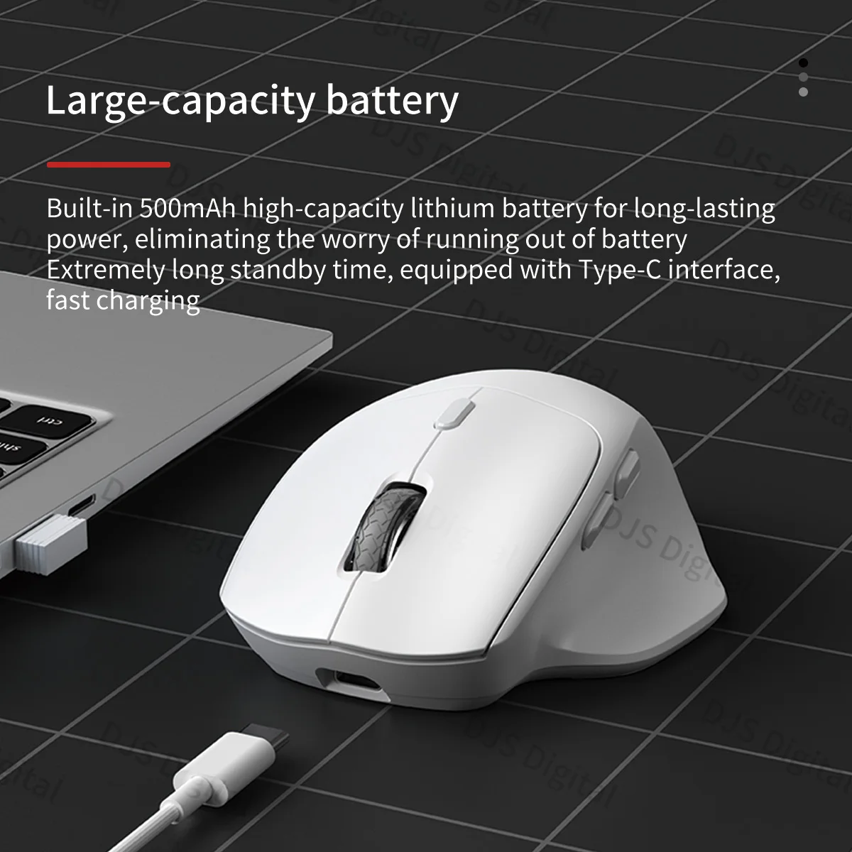 Lenovo Ergonomic Wireless Mouse Rechargeable Dual-Mode Bluetooth/2.4G Long Battery Life Comfort Grip Mouse for Office and Gaming - Image 4