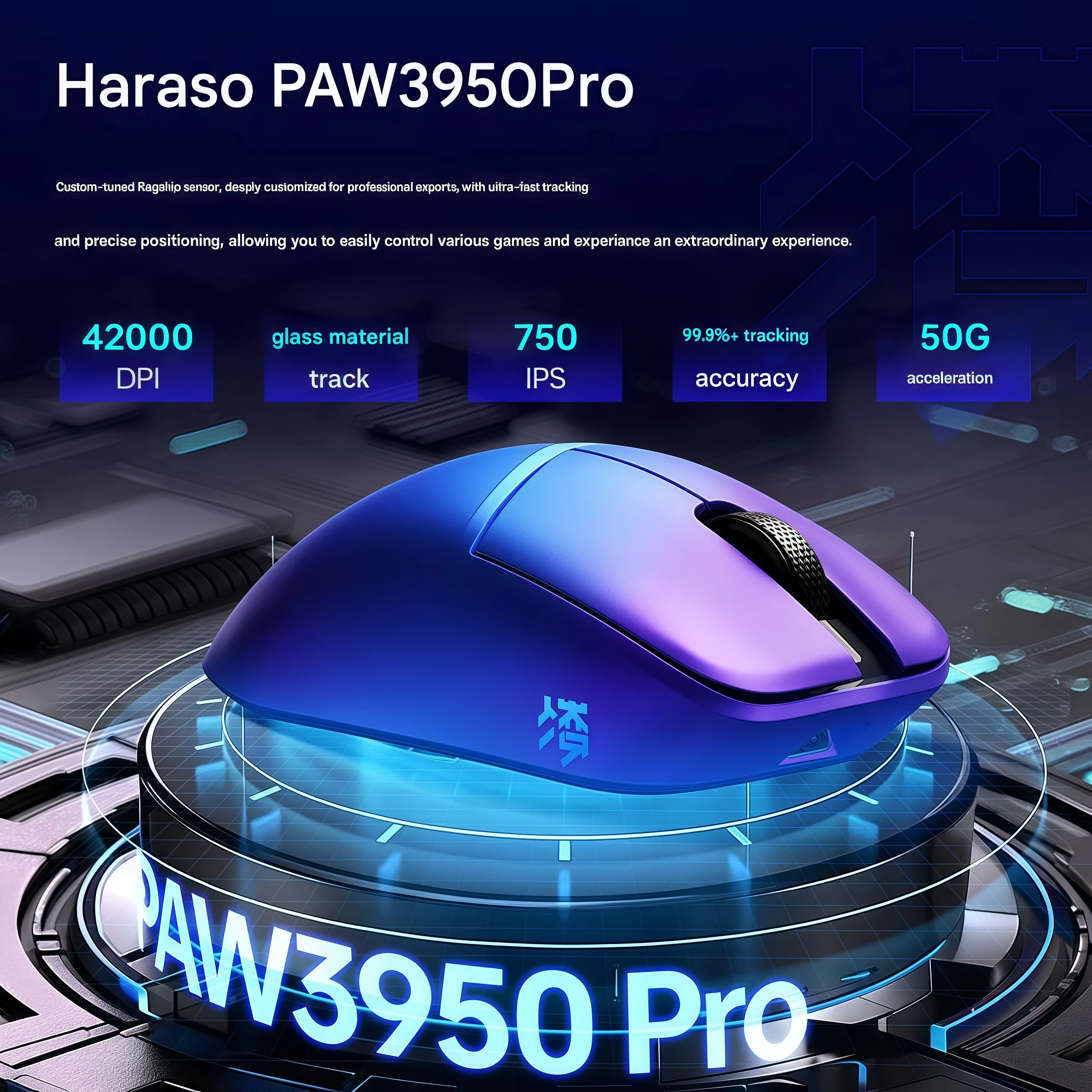 ThundeRobot MLX lightweight gaming mouse e-sports office wired + 2.4G overclocking competitive dual 8k original phase PAW3950 - Image 3