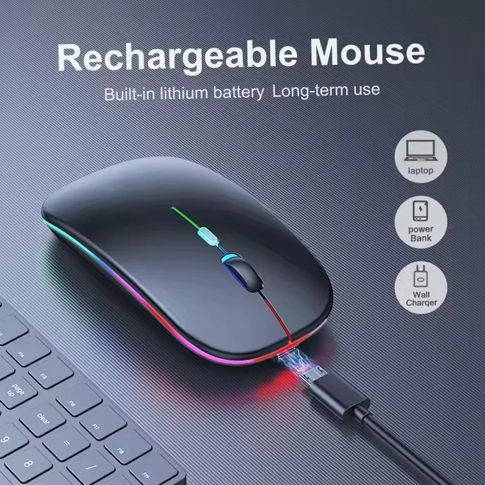 Wireless Mouse 2.4GHz USB Receiver Optical Adjustable Silent Rechargeable Mouse for PC & Laptop - Image 2