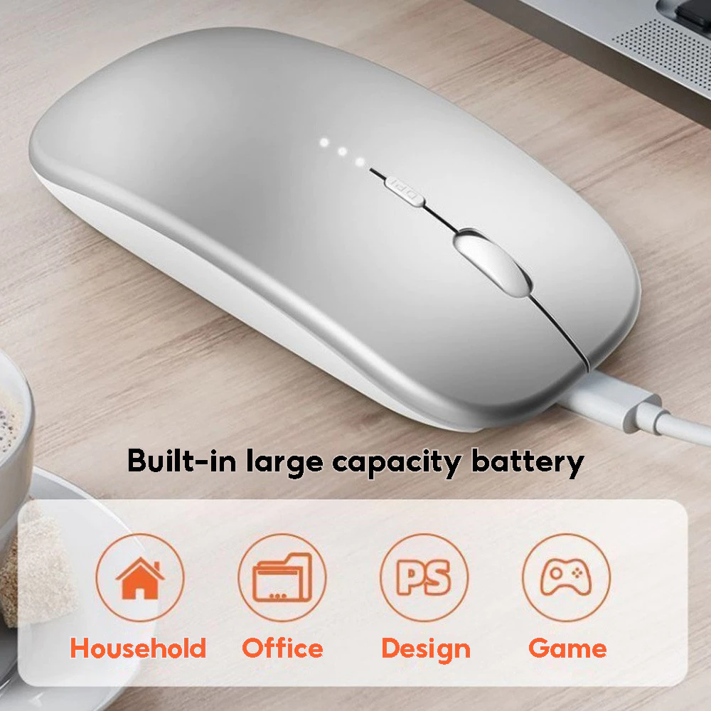 D Rechargeable Wireless Mouse – 2.4GHz USB Receiver Optical Adjustable Silent Mouse for PC & Laptop - Image 2