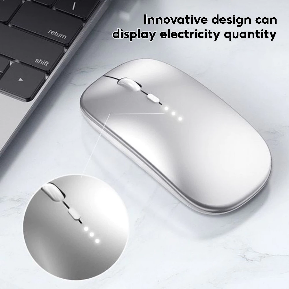 D Rechargeable Wireless Mouse – 2.4GHz USB Receiver Optical Adjustable Silent Mouse for PC & Laptop