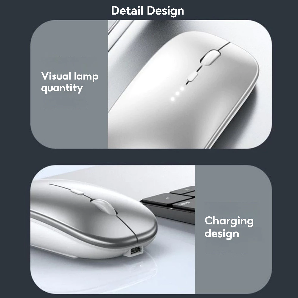 D Rechargeable Wireless Mouse – 2.4GHz USB Receiver Optical Adjustable Silent Mouse for PC & Laptop - Image 4